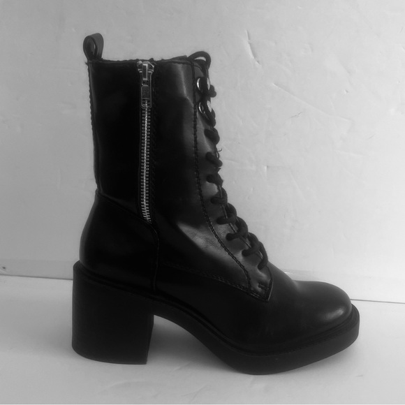 MIA Women’s Galit Combat Black Lace-Up Ankle Chunky Block Heel Boots Size 6 NEW - Picture 7 of 12